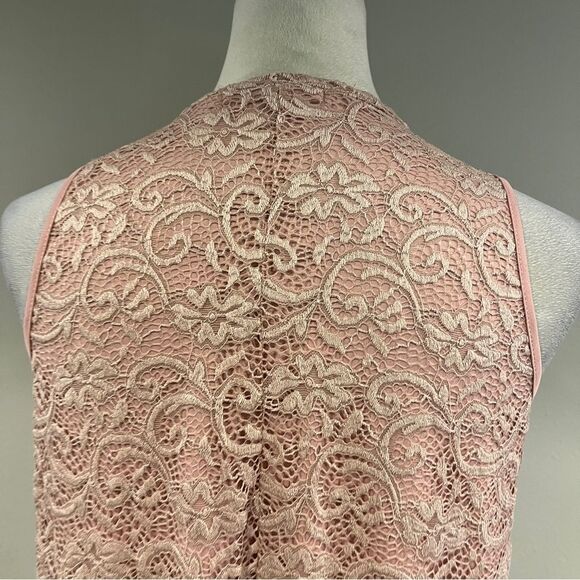 Liberty love pale Pink Lace Sleeveless mini a-line Dress size large - Picture 6 of 12